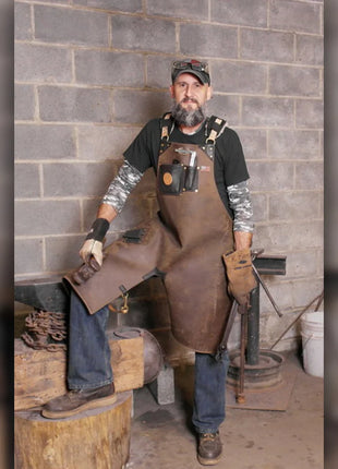 Blacksmith Leather Apron with Multiple Tool Pockets | Welders Leather Apron
