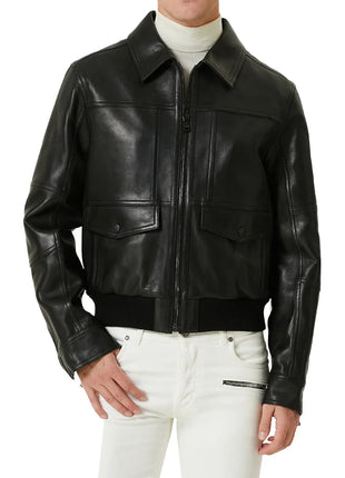 Men's Black Flight Pilot A2 Aviator Leather Jacket