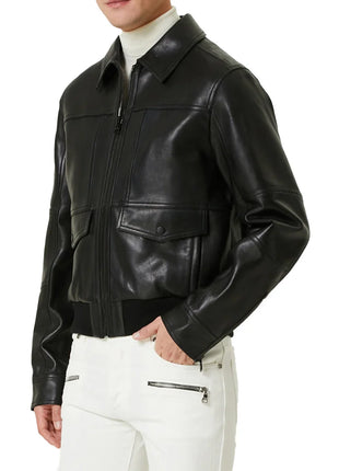 Men's Black Flight Pilot A2 Aviator Leather Jacket