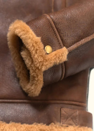 Gentlemen Brown Dry Shearling Leather Jacket Mens