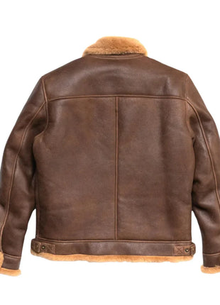 Gentlemen Brown Dry Shearling Leather Jacket Mens