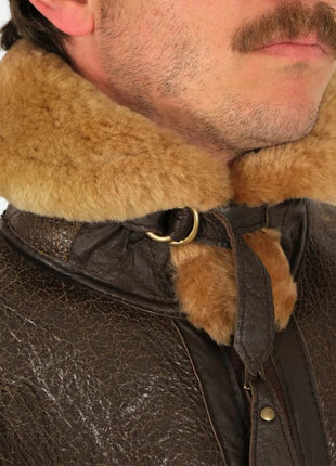 Men's Shearling Brown Bomber Jacket