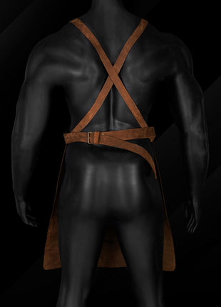 Handmade Pullup Leather Grilling Apron with adjustable straps – Personalized Hairstylist apron, BBQ Chef Grilling apron