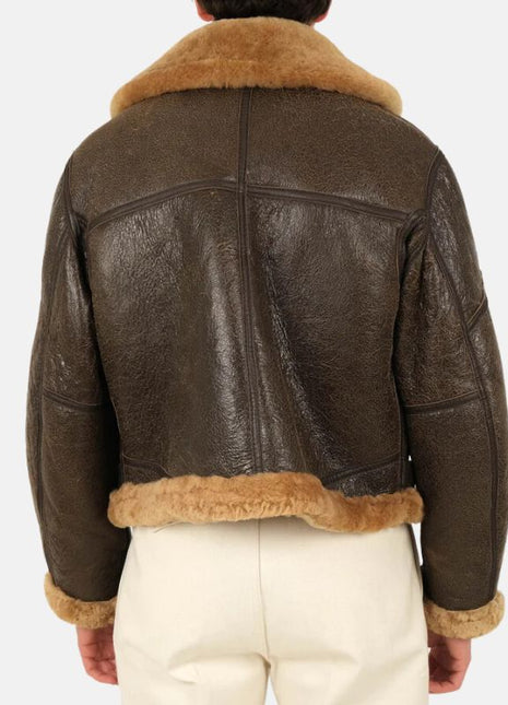 Men's Shearling Brown Bomber Jacket