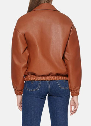 Womens A2 Brown Cockpit Leather Bomber Aviator Jacket