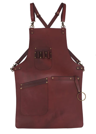 Handmade Full Grain Leather Apron - Welding, Woodworking, BBQ & Blacksmith Apron with Tool Pocket