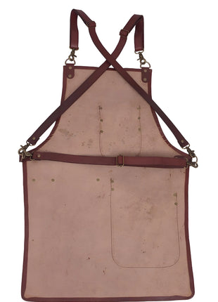Handmade Full Grain Leather Apron - Welding, Woodworking, BBQ & Blacksmith Apron with Tool Pocket