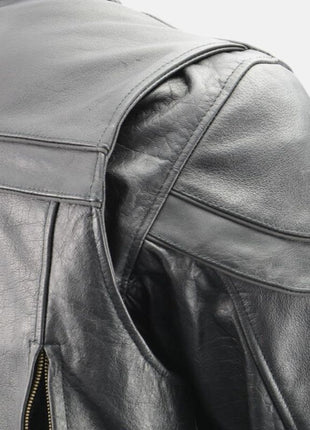 Black Leather Motorcycle Jacket Men's