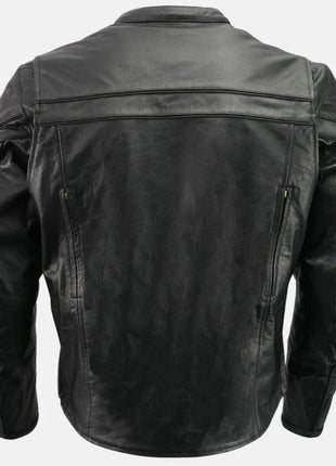 Black Leather Motorcycle Jacket Men's