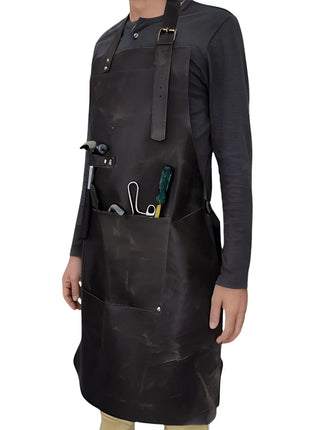 Handmade Top Grain Leather Apron: Chef, BBQ, Woodworking