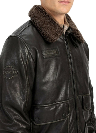 Men’s Brown Fur Collar B3 RAF Sheepskin Shearling Jacket
