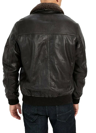 Men’s Brown Fur Collar B3 RAF Sheepskin Shearling Jacket