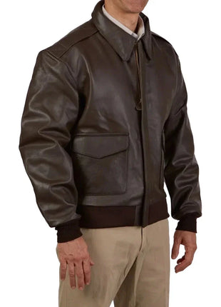 A2 Distressed Aviator Cockpit Brown Real Bomber Leather Jacket