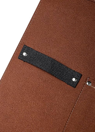 Flame Retardant And Waterproof 6 Pockets Leather Tool Apron for Outdoor Woodwork, Grilling