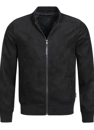 Men's Suede Leather Black Bomber Jacket