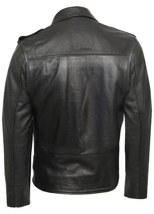 Men's Brown Moto Leather Jacket with Piping Mens Genuine Leather Biker Jacket CowhideDetails (Copy)