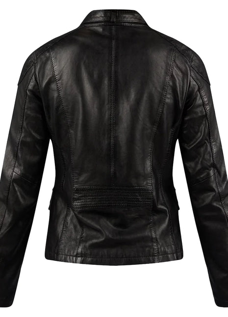 Womens Black Leather Biker Jacket
