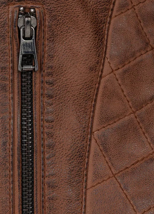 Vintage Real Cognac Brown Leather Jacket Womens