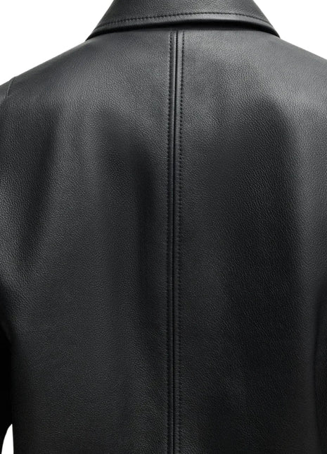 Men's Lamsbkin Black Relaxed Fit Black Bomber Jacket