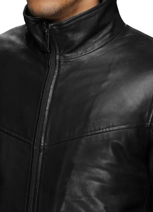 Men’s Genuine Lamb Leather Walking Coat with Detachable Quilted Vest