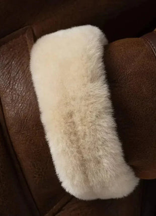 Womens B3 Shearling Brown Leather Aviator Jacket