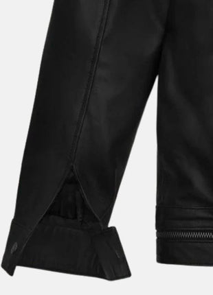 Tate Quilted Biker Black Leather Jacket For Men