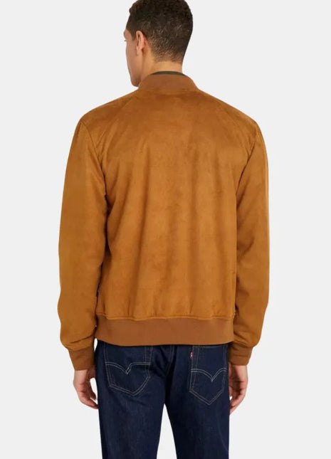 Mens Letterman Yellow Suede Jacket