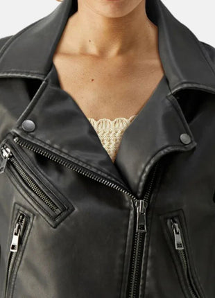 Black Motorcycle Leather Vest Womens