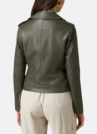 Green Leather Jacket Womens