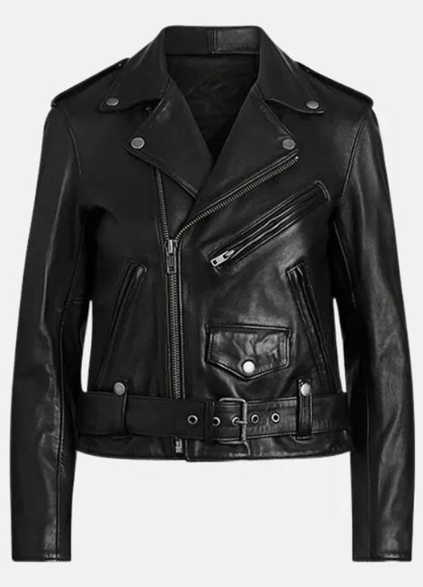 Black Leather Motorcycle Jacket Womens