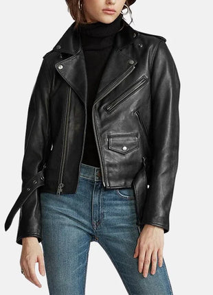 Black Leather Motorcycle Jacket Womens