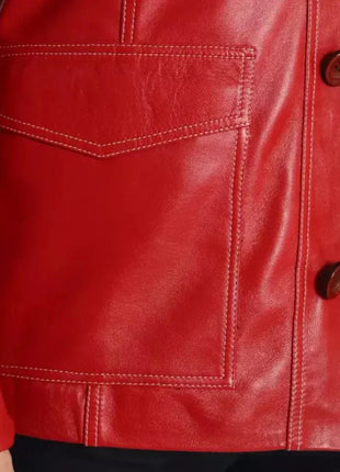 Fight Club Tyler Red Leather Jacket