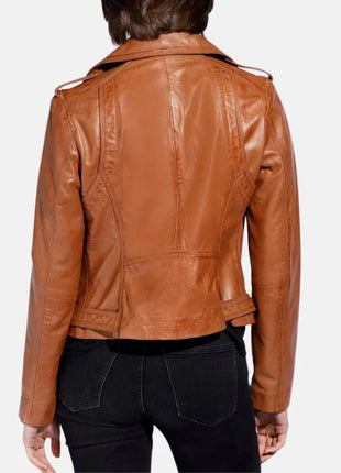 Brown Leather Motorcycle Jacket Womens