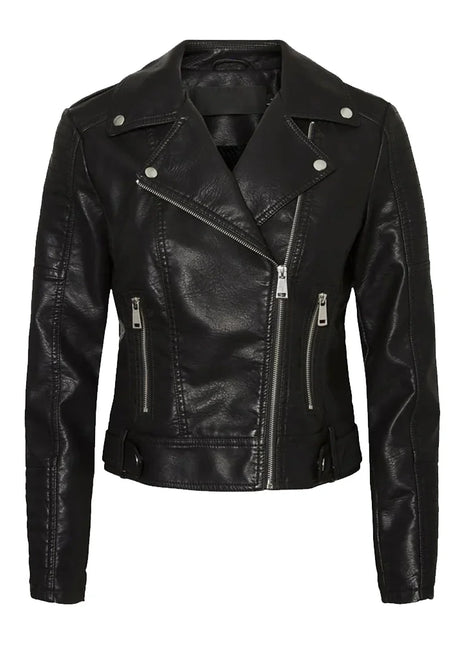 Women's Black Asymmetrical Motorcycle Leather Jacket