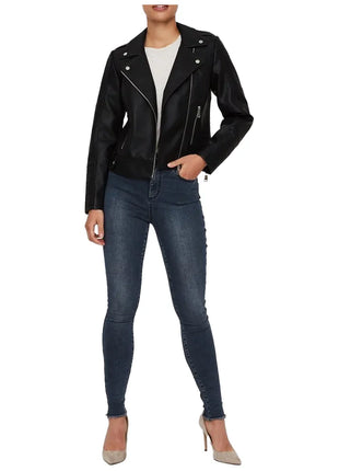 Women's Black Asymmetrical Motorcycle Leather Jacket