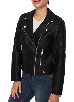 Women's Black Asymmetrical Motorcycle Leather Jacket