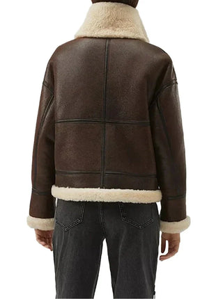 Women's Chocolate Brown B3 Sheepskin Aviator Jacket