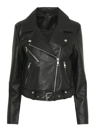 Black Asymmetrical Leather Women Motorcycle Jacket