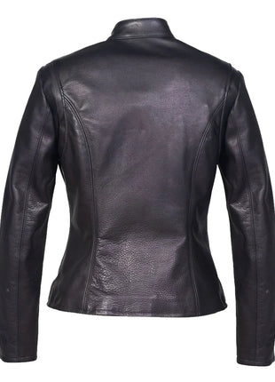Cowhide Black Leather Jacket Womens