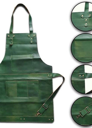 Full Grain Leather Apron Butcher, Cook, BBQ, Cooking, Wood work, Cheff, BBq Grill Gift Apron