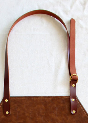 Yammee Leather Work Apron with Pockets for Men Women Heavy Duty BBQ Chef Cooking Aprons