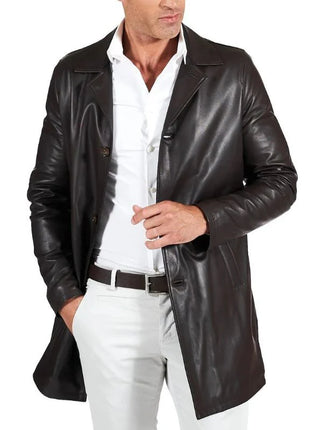 Men’s Distressed Brown Leather Rust Coat