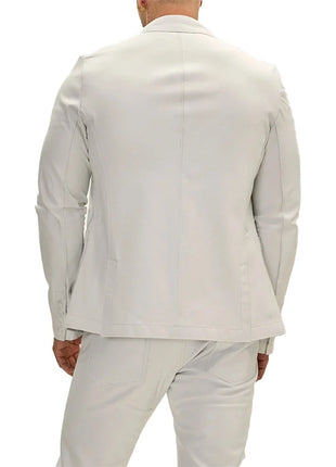 Classis Two Button Lambskin White Leather Blazer Mens