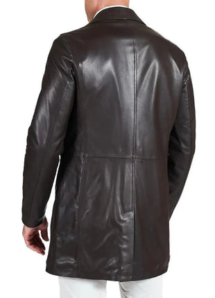 Men’s Distressed Brown Leather Rust Coat