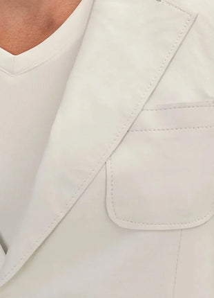 Classis Two Button Lambskin White Leather Blazer Mens