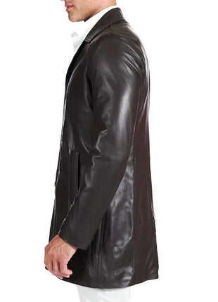 Men’s Distressed Brown Leather Rust Coat