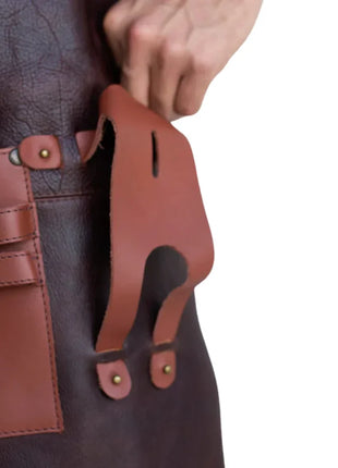 Mens Full Grain The Grill Master Leather Bbq Apron