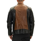 Roadster Two Tone Men's Black and Brown Leather Jacket