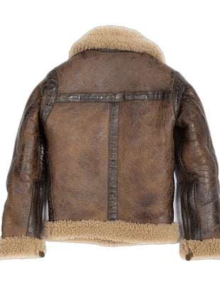 Mens Arnold Schwarzenegger Winter Aviator - Shearling Leather Jacket