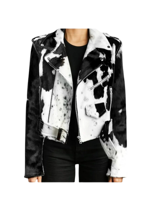 Black and white cow print jacket 